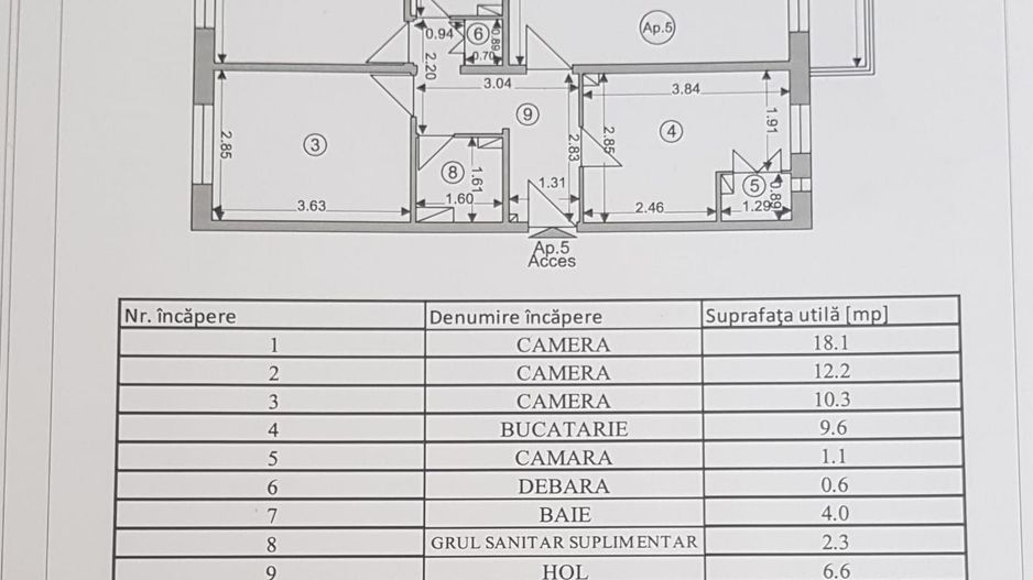 Antecontractat! Apartament cu 3 camere in Centrul Civic, strada Mihai Viteazul - Schiță 24