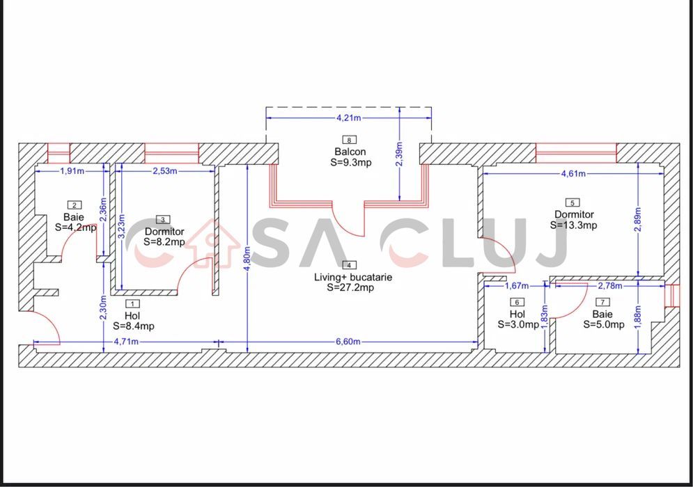 Apartament 3 camere NOU, prima locuire | terasa, parcare | Borhanci - Poză 12