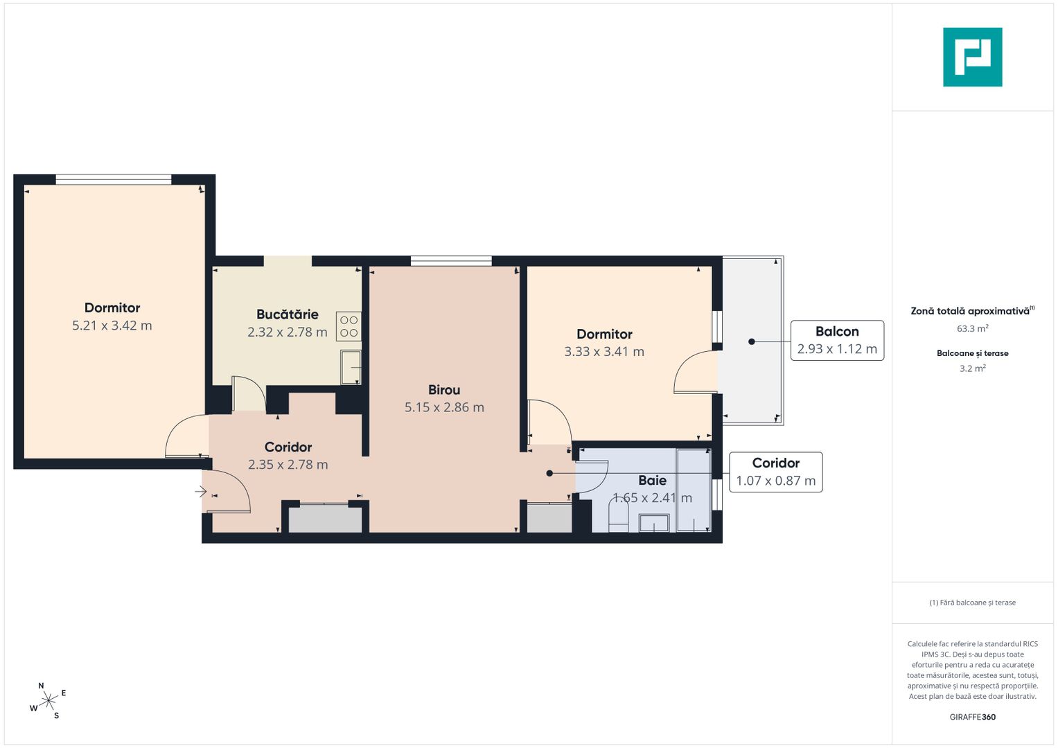 Apartament 3 camere, 63 mp, Decebal ,Oradea - Poză 10
