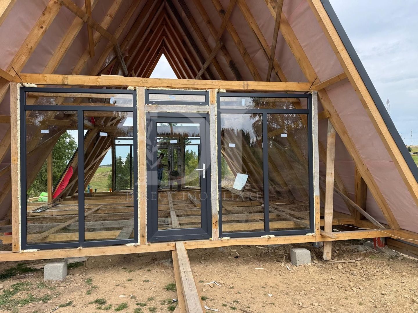 Cabana tip A frame si teren 1000 mp de vanzare / Marisel . Cluj - Poză 6