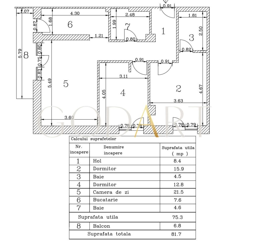 OPORTUNITATE | 3 CAMERE | DECOMANDAT | LOC DE PARCARE | 2025 - Schiță 15