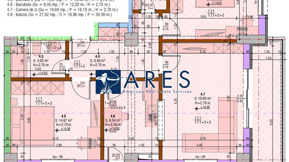 Bloc nou | Ozon Tower | Central | 3 camere | Et. 5 - Poză 4