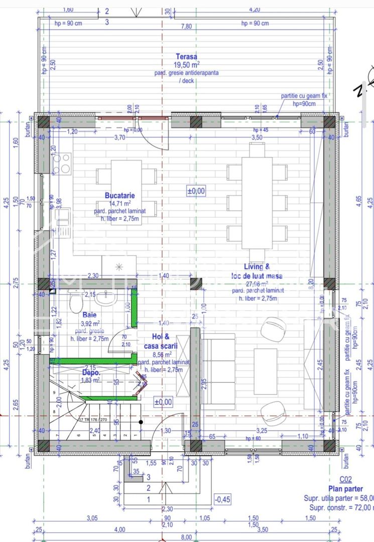 Casa Individuala Moderna cu 4 camere si 316 mp curte, in Cristian - Schiță 19