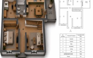 Casă LUNCA CETĂȚUII, 3 camere, decomandat, 82 mp, mansardă + parcare - Poză 1