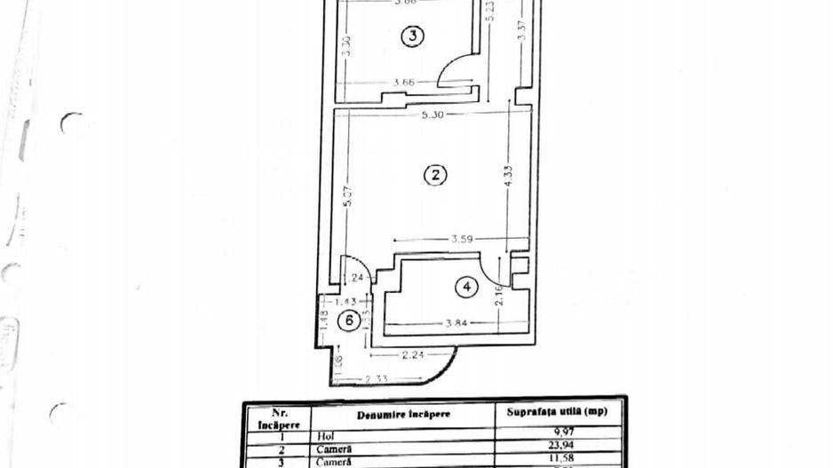 TOMIS NORD - vizavi VIVO MALL | 2 camere gata de mutare | balcon | gaz - Schiță 2