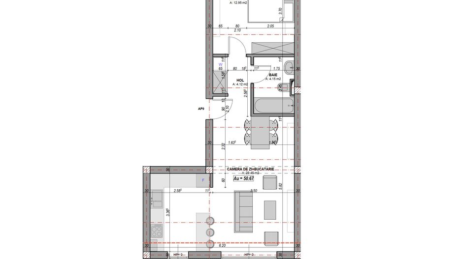 Apartament 2 camere, 51 mp utili cu balcon orientare SUD, la cheie - Poză 6