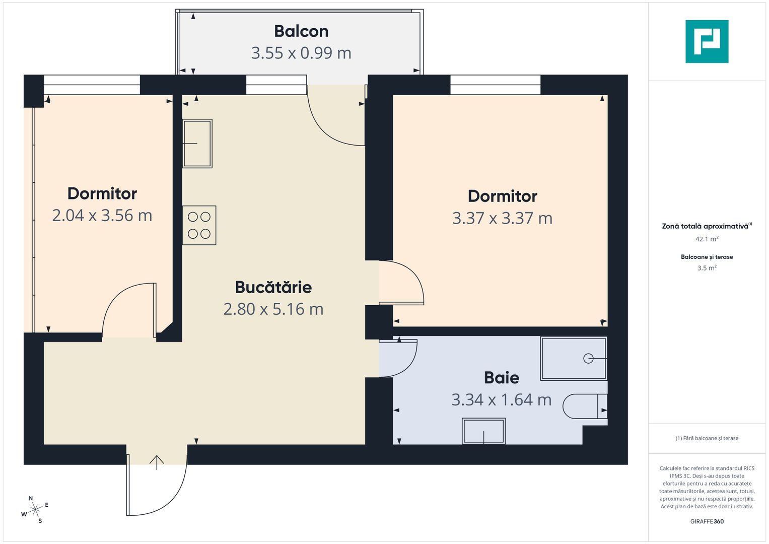 Apartament cu 2 camere la bloc nou în Pârneava - Poză 7
