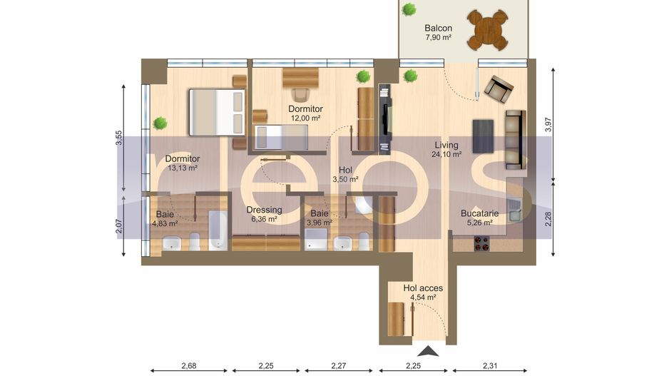 INCHIRIERE 3CAMERE | ONE ELIADE | ULTRAFINISAT | PARCARE | TERASA 10MP - Poză 15