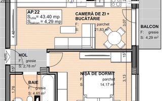 Apartament 2 camere, 44 mp, parcare, Complex Estimo - Poză 2