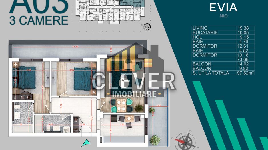 Theodor Pallady 3 Camere Decomandate Comision 0 Smart Home - Poză 1