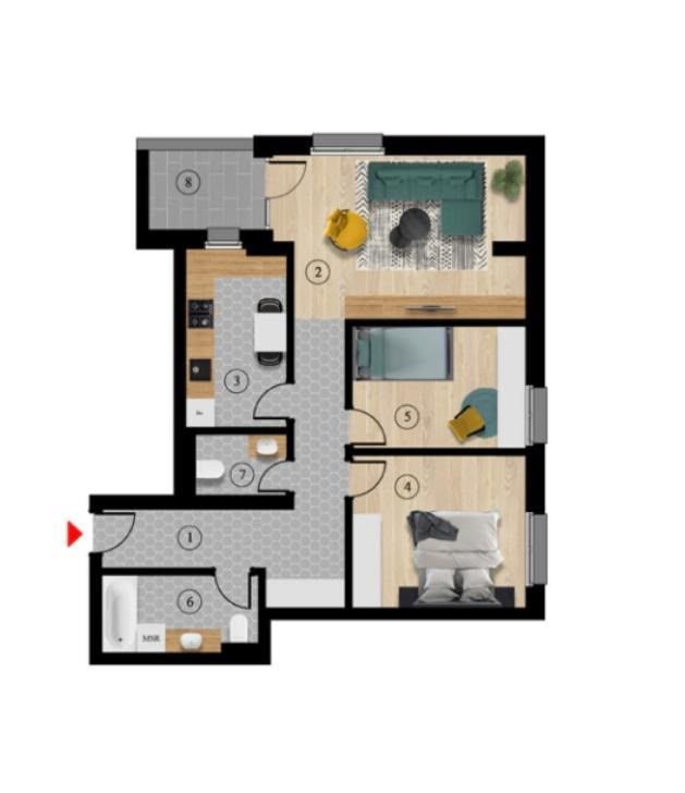 Apartament 3 camere | Prima închiriere | 71 mp | Parcare privată - Poză 13