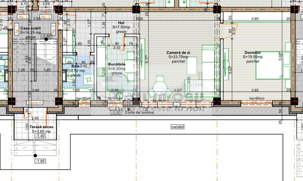 Apartament 2 camere  64 mp - Popas Pacurari loc de parcare inclus in pret - Poză 6