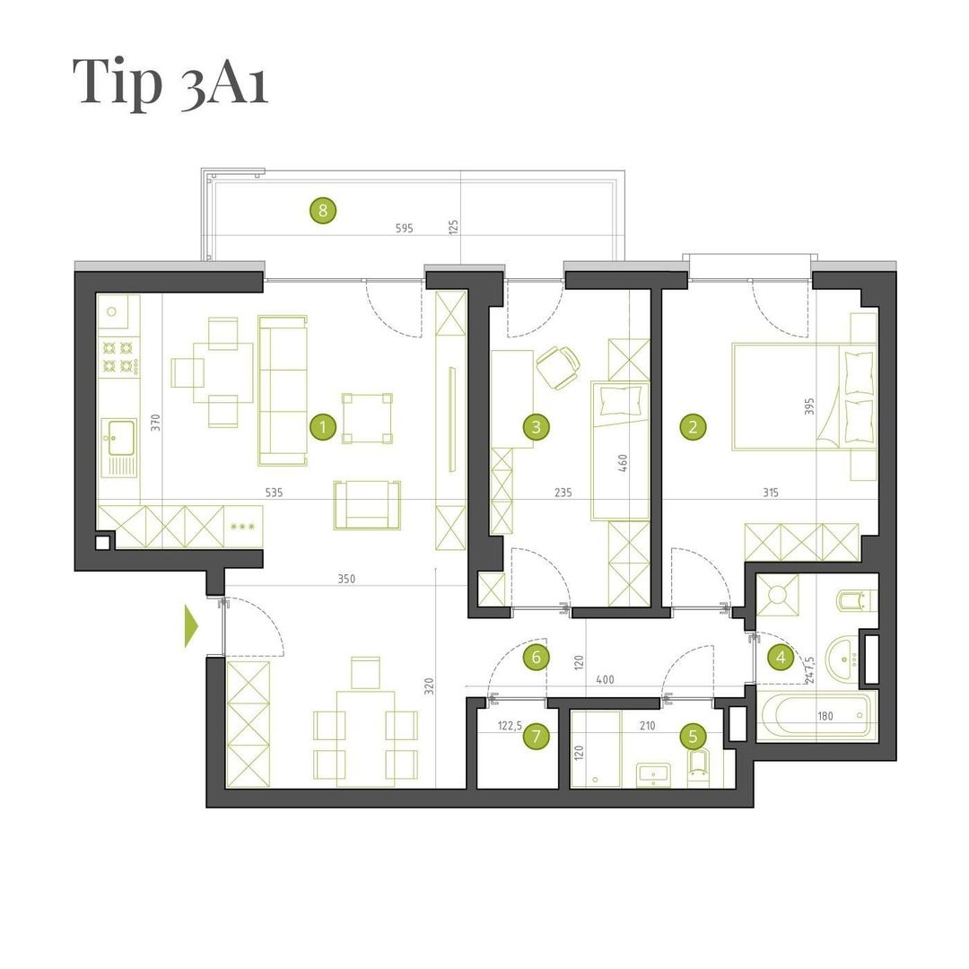 Apartament 3 camere | Baneasa | Langa Metrou - Schiță 13