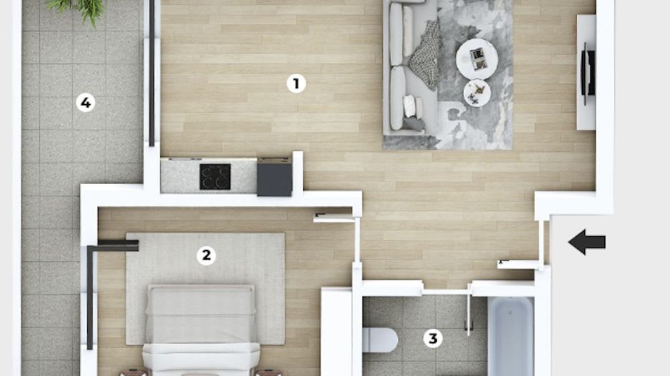 Apartament 2 camere,fix langa metrou,complex cu piscina - Poză 2