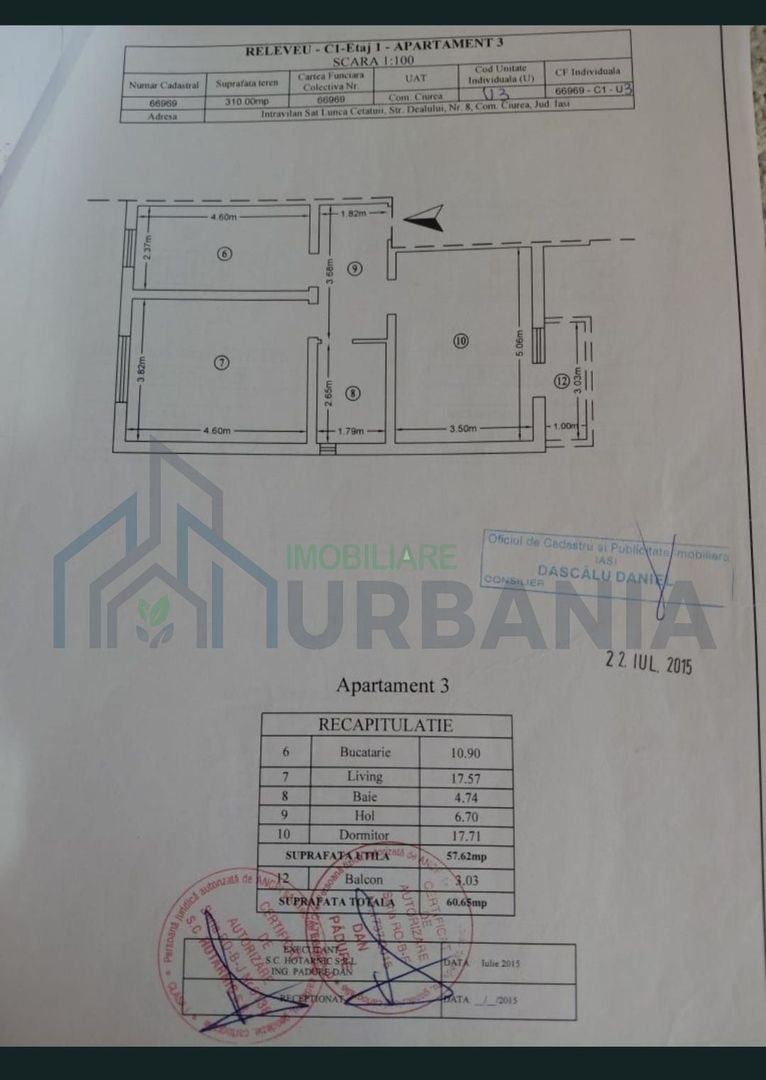 Apartament 2 camere, 60 m², etaj 1, Lunca Cetății – 97.000 EUR - Poză 1