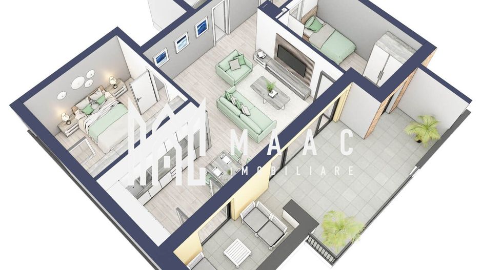 Apartament 3 camere | Balcon 22.2 mp | Etaj 3 | Turnisor - Poză 4