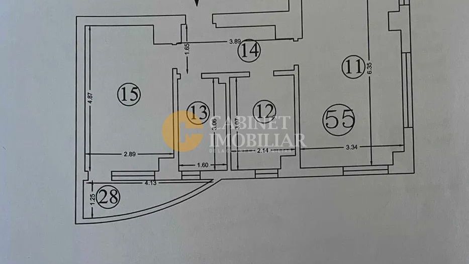 Cug 2 Camere Etaj 11 Apartament cu 2 Camere Decomandat 56mp - Poză 3