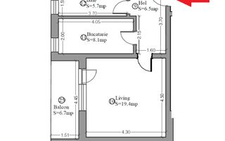 Decomandat. Gradina proprie 62 mp. Bloc finalizat. - Poză 7