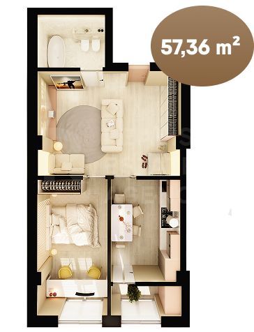 Vânzare, apartament, 2 camere, str. Nicolae Dimo, Durlești - Poză 1