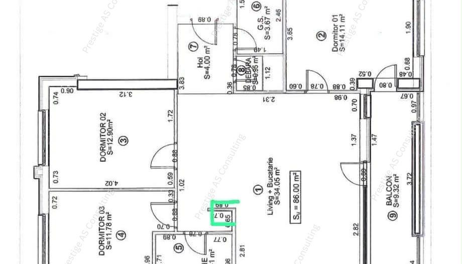 Apartament 4 camere | City of Mara | Panoramic | 2 parcari incluse - Schiță 24