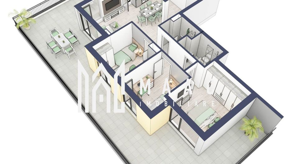 Penthouse 3 camere | Etaj 4 | Balcon 107.2 mp | Turnisor - Poză 3