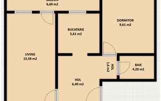 Apartament 2 camere decomandat Strada Intrarea Arieșului - Poză 9