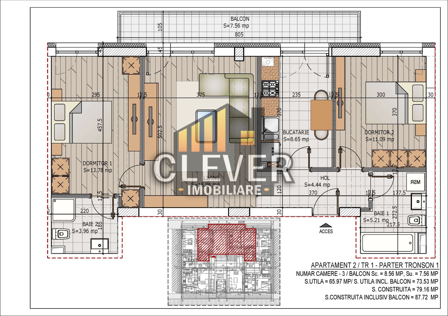 Apartament 3 Camere | 73,5 mp | 2 Bai | Pallady | Comision 0% - Poză 3