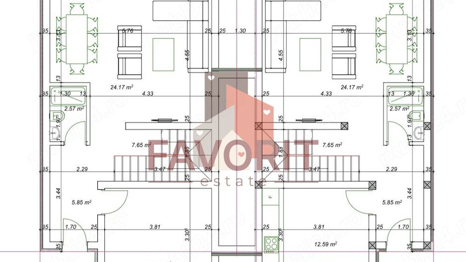 Duplex despartit prin camera tehnica | 4 camere | Toate utilitatile | - Poză 17