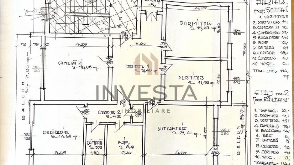 Apartament 4 camere 114 mp etajul 2, zona strazii Serpuitoare! - Schiță 20