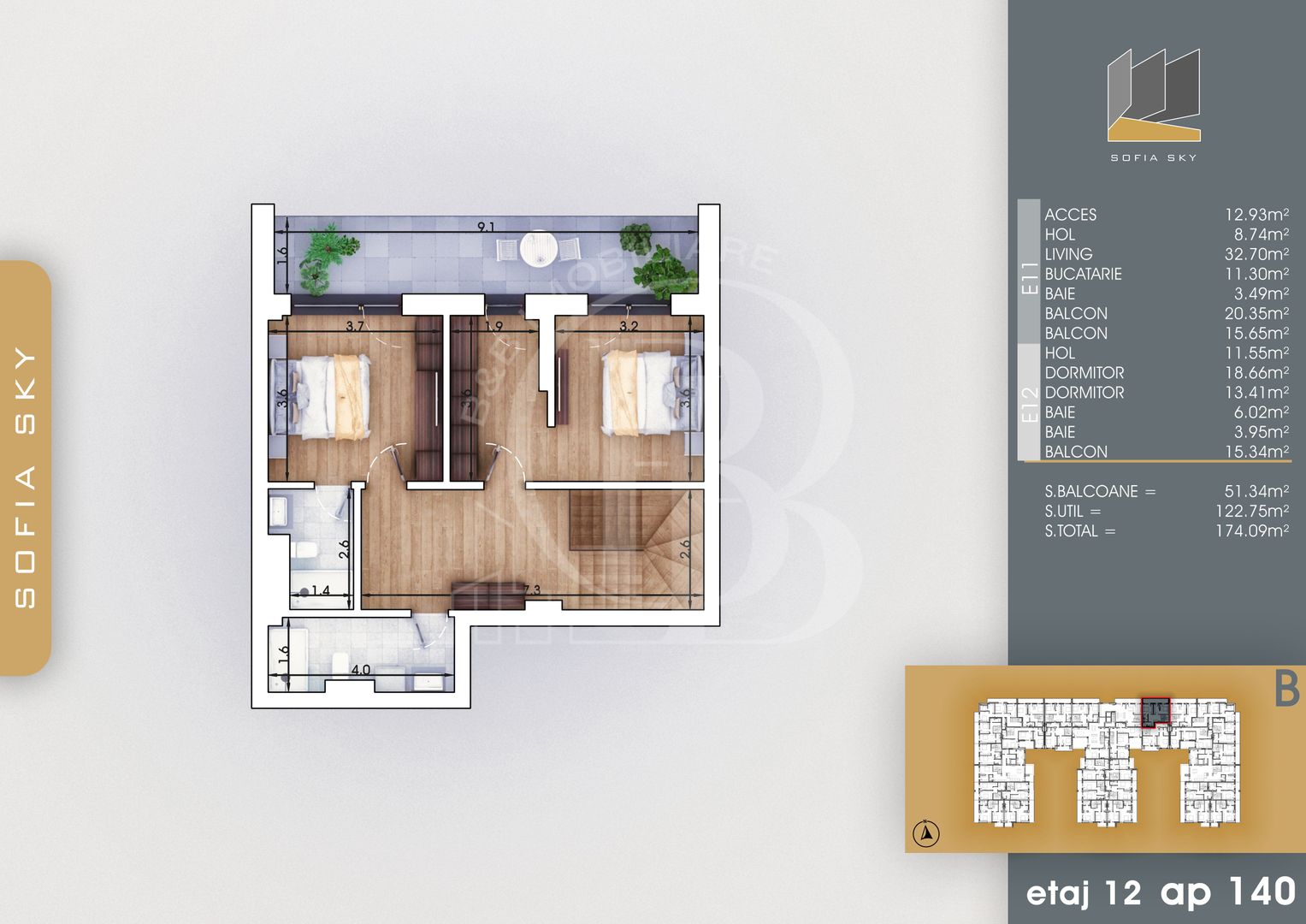 Theodor Pallady 3 camere Duplex Bloc Finalizat 7min Metrou - Schiță 3