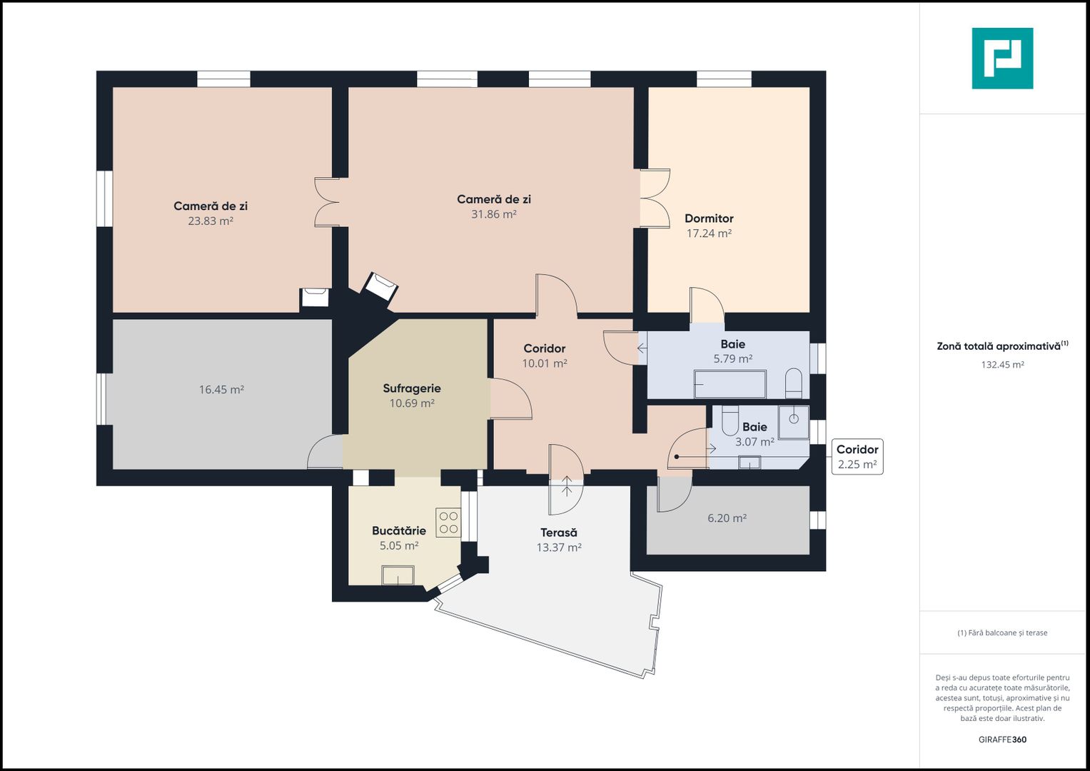 Apartament cu 4 camere la casa in centru - Schiță 8