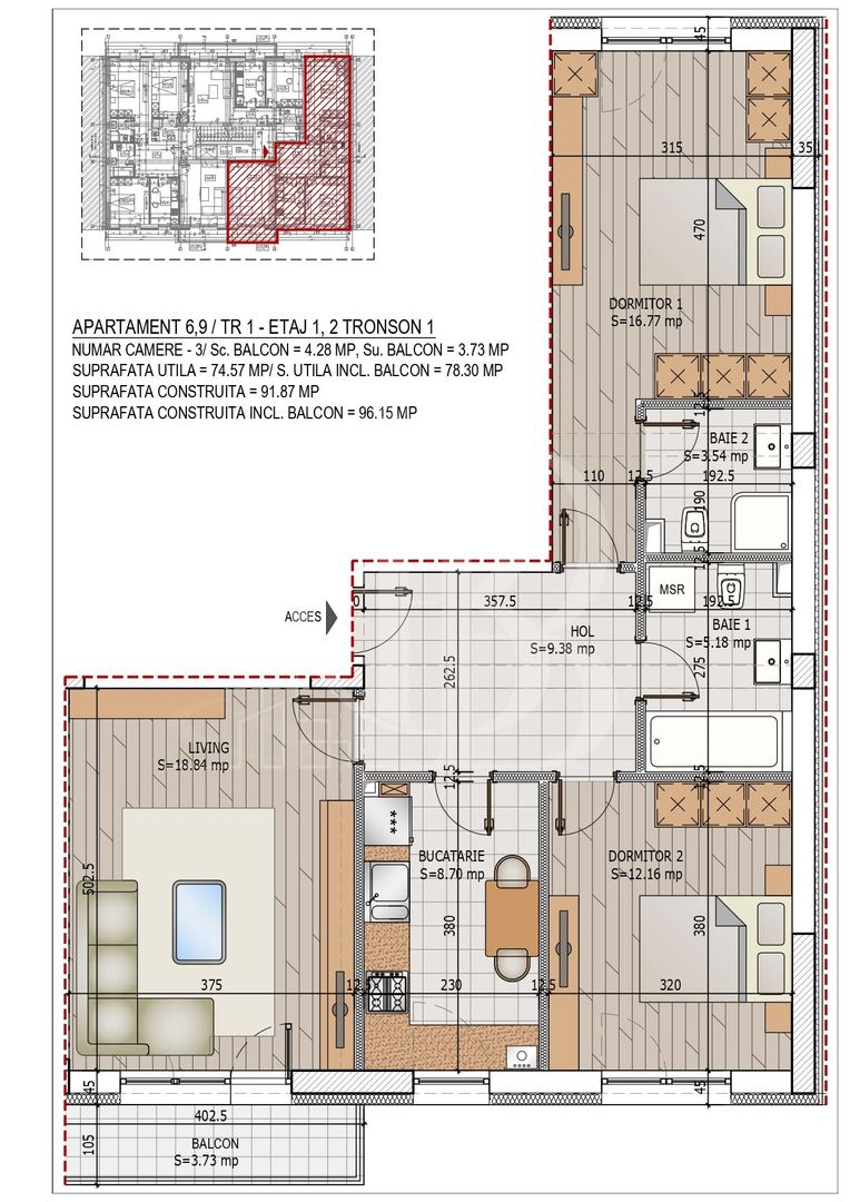 Theodor Pallady Apartament 3 camere decomandate Pret avans 15% - Schiță 9