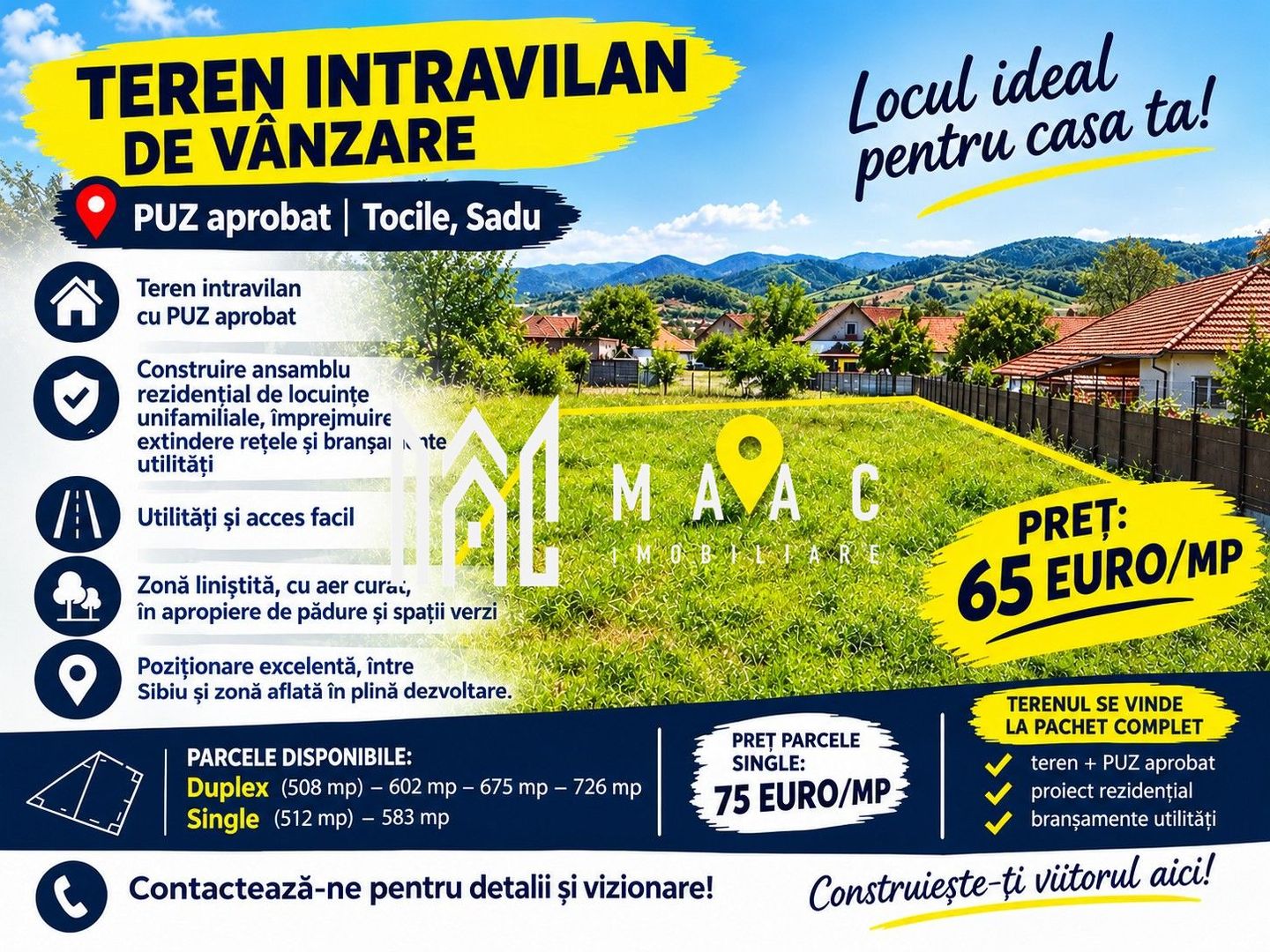Teren intravilan parcelat cu PUZ aprobat | Tocile, Sadu - Poză 3