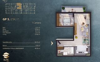 Apartament 2 camere finisat | Elite City | Comision 0% - Poză 7