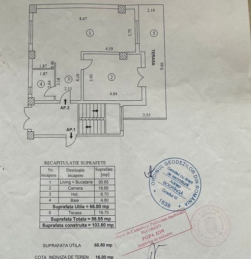 2 CAMERE + TERASA si GRADINA || BANEASA  || BLOC NOU Strada Garlei - Schiță 11