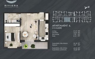 InvestZone vinde apartament 2 camere decomandat in complexul Riviera - Poză 1