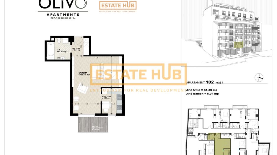 Apartament cu 1 camera la 3 minute de FSEGA-0% comision - Poză 6