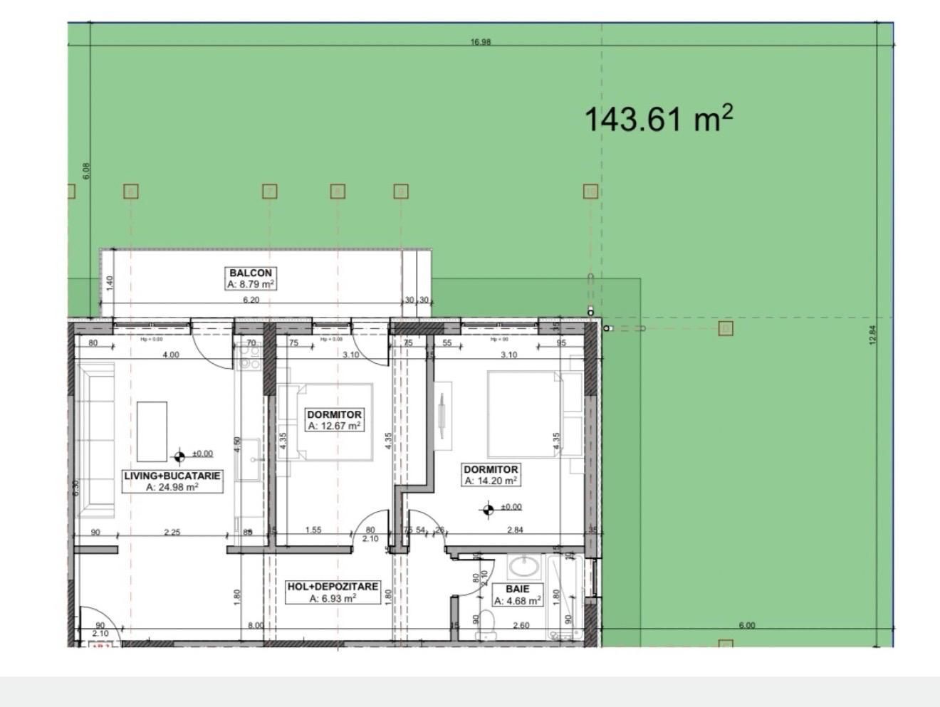 AP. 3 CAMERE - GRADINA 150 MP,  PARCARE INCLUSA IN PRET, COMISION 0% - Schiță 13