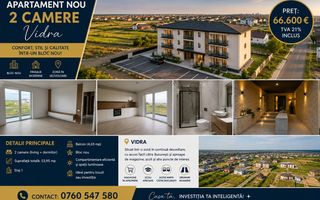 Apartament Nou 2 Camere de Vânzare Vidra | Bloc Nou | Finisaje Moderne - Poză 1
