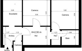 Apartament 2 camere, zona Horea – parter, mobilat și utilat - Schiță 8