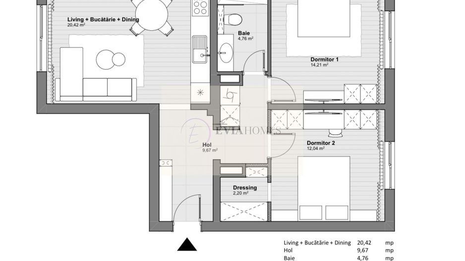 Zona Năsăud/3 camere/Complet renovat - Schiță 8