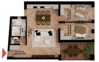 Apartament nou, 3 camere, 227 000 Euro. Comision 0. - Poză 1