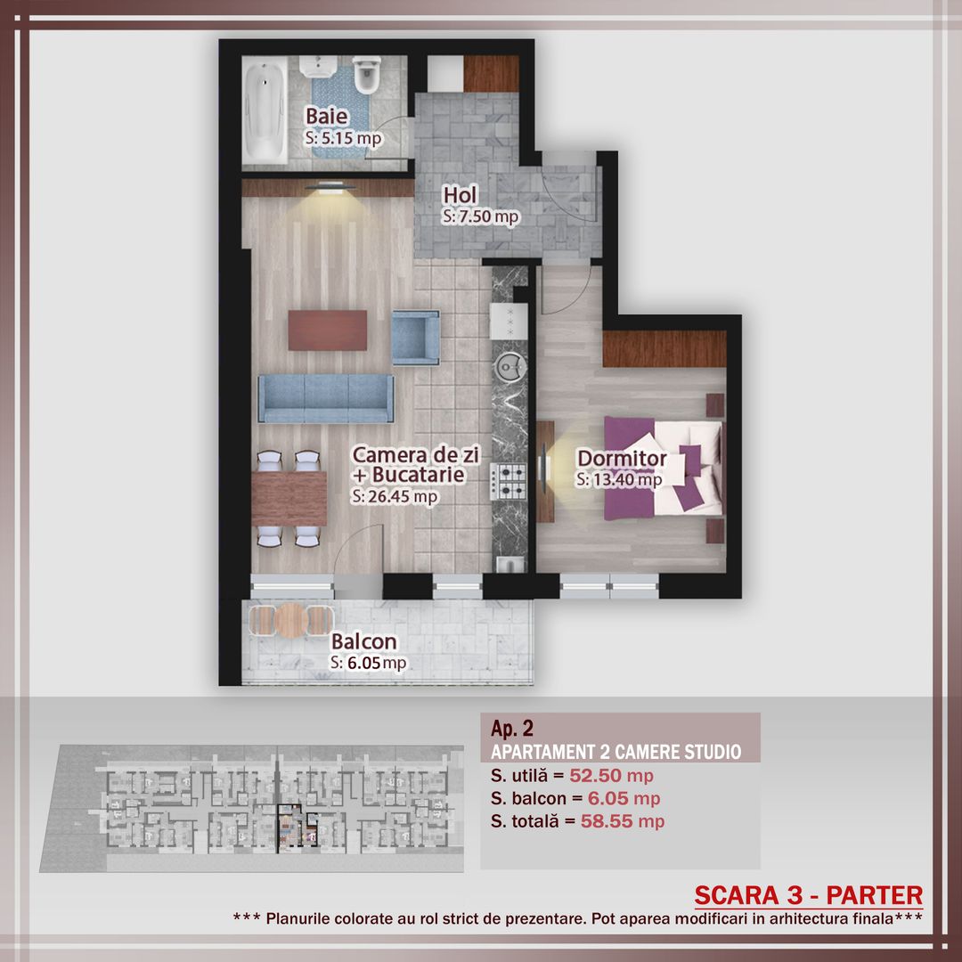 2 camere decomandat -oferta lansare proiect Pallady - Schiță 5