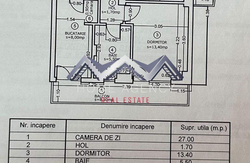 Apartament 2 camere Otopeni central | zona 23 August - Schiță 11