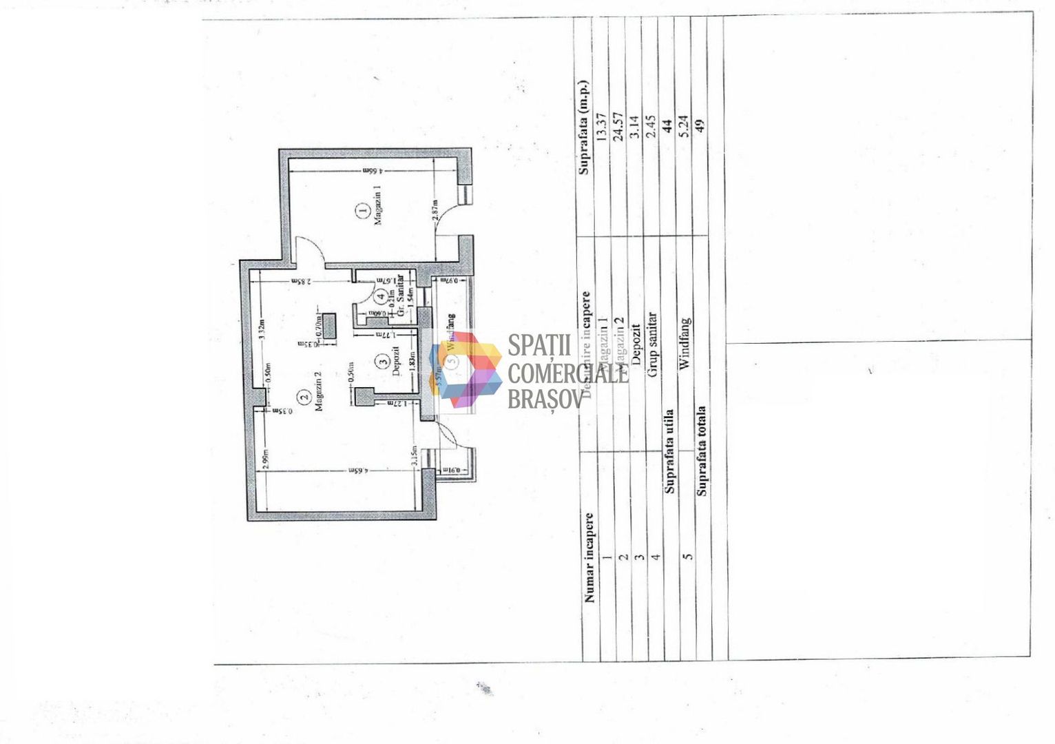 Spatiu comercial de închiriat Brașov - 49 mp # spatii-comerciale-brasov.ro - Schiță 7