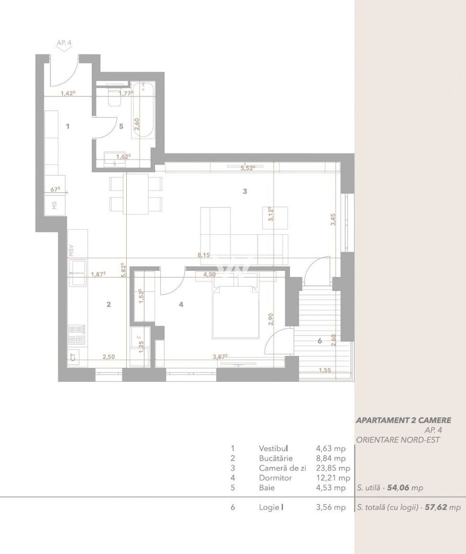 Apartament modern 2 camere, bloc cu lift, Sibiu - Schiță 7