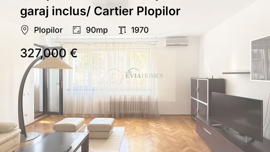 90mp /3 camere/2 bai/ parter inalt/ garaj inclus/ Cartier Plopilor - Poză 1