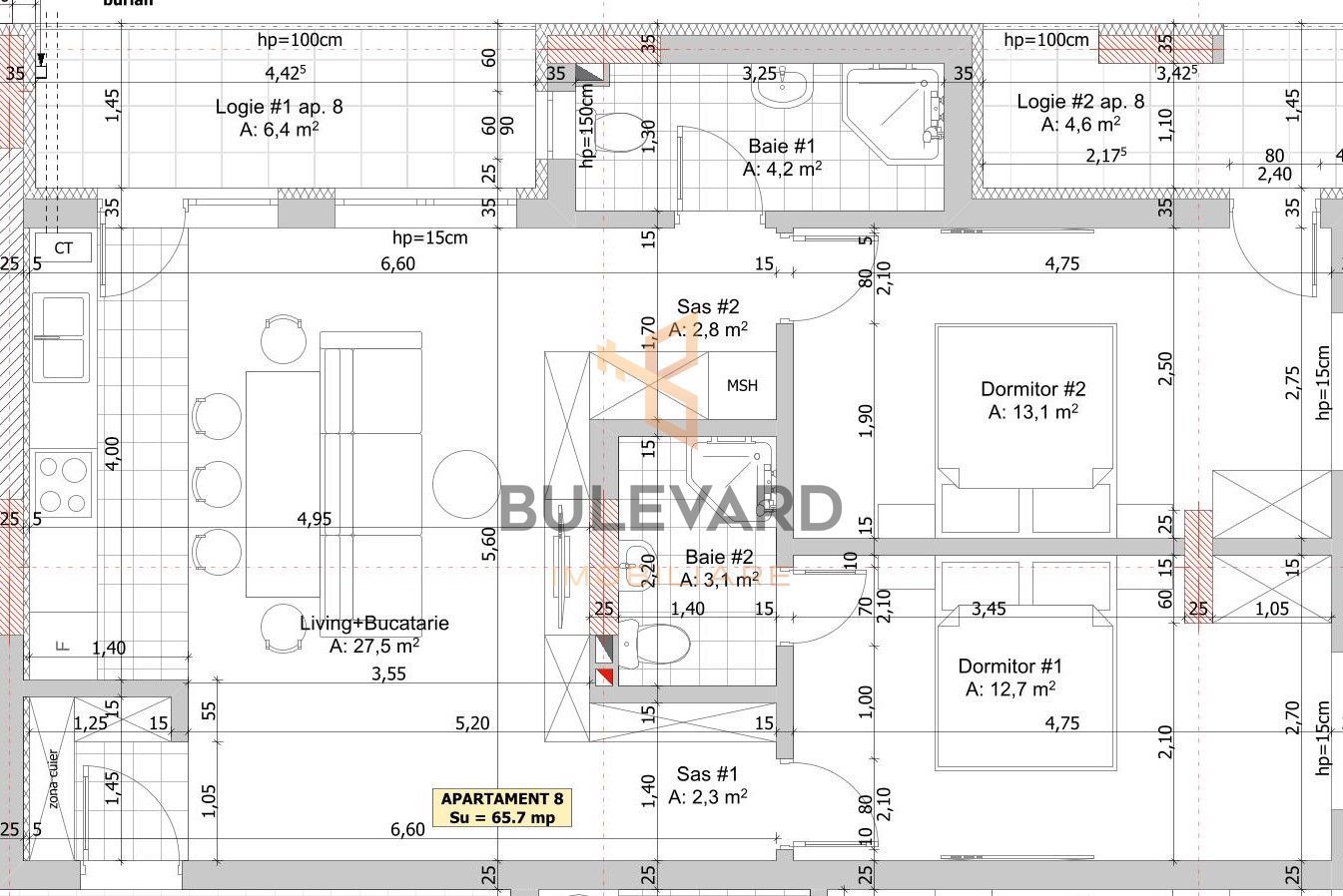 Apartament  cu 3 camere/66mp/CF/zona Dumitru Mocanu! - Poză 1