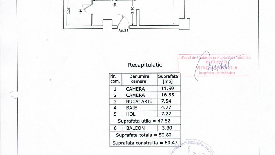 AP. 2 CAMERE CHITILA, MOBILAT - BLOC NOU, CENTRALA PROPRIE,COMISION 0% - Schiță 12