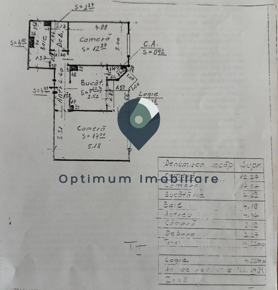 Apartament cu 2 camere in Marasti, etaj 3, zona Hotel Paradis ! - Schiță 11